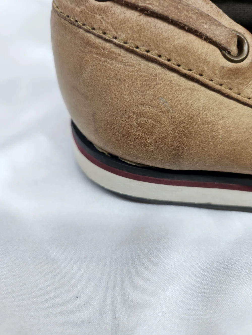 Roper Two-Tone Floral Embossed Leather Boat Shoes - Tan/Brown